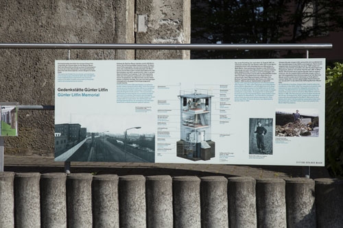 Ausstellungstafel an der Gedenkstätte Günter Litfin
