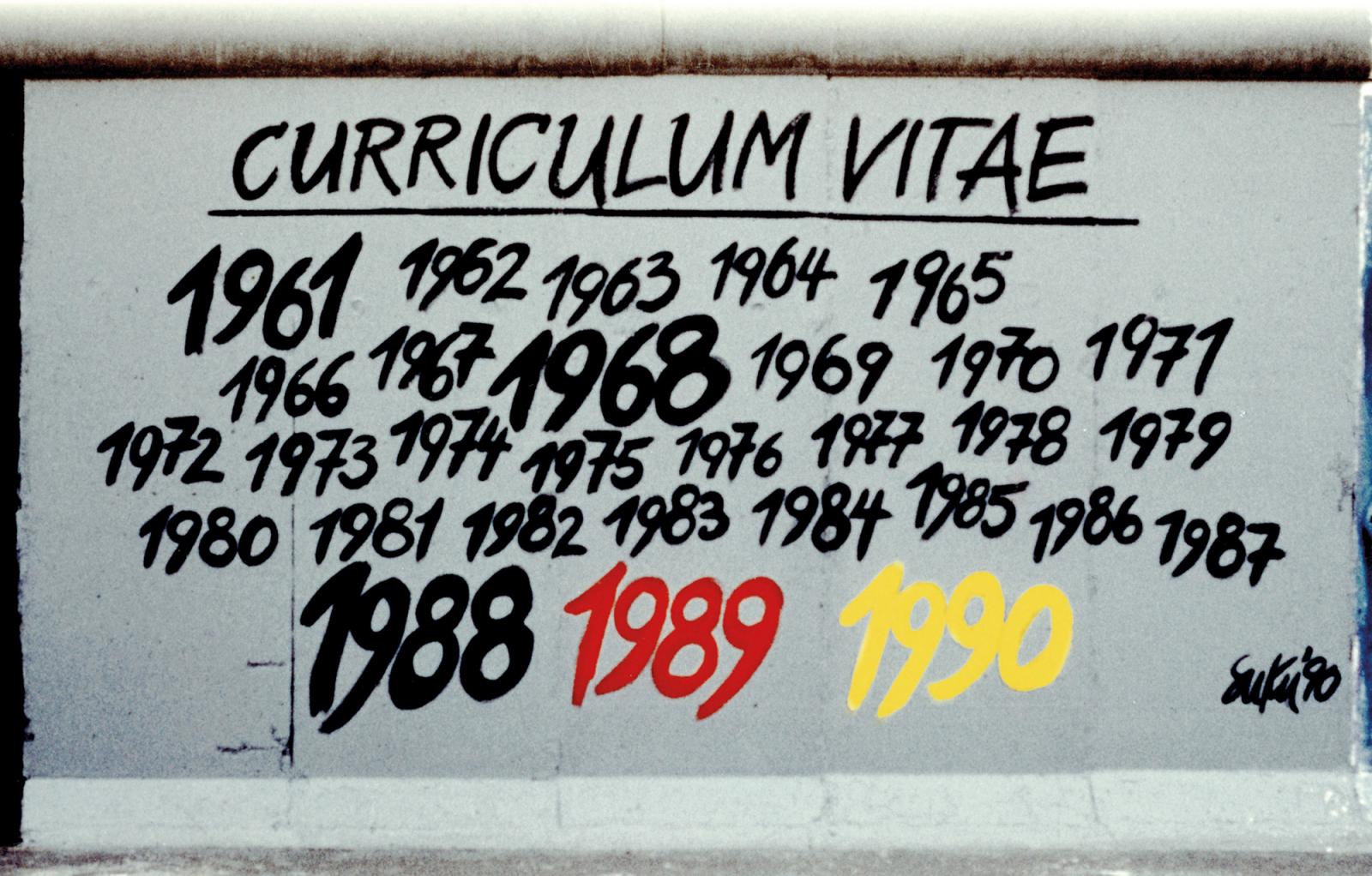 Susanne Kunjappu-Jellinek, „Curriculum Vitae“, 1990, Stiftung Berliner Mauer, Susanne Kunjappu-Jellinek