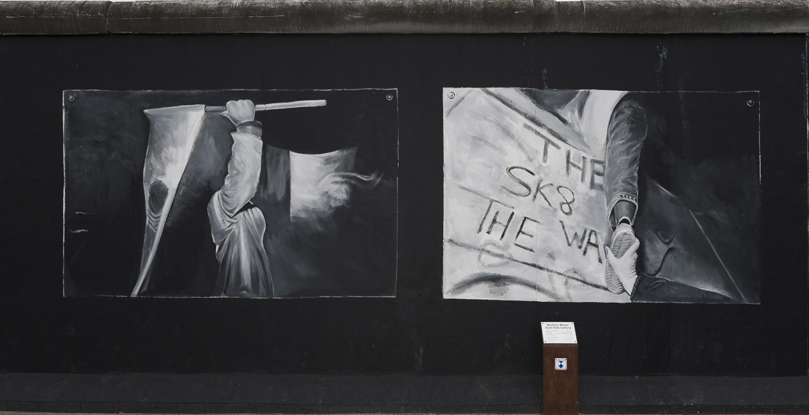 Andreas Kämper, Jens Hübner, ohne Titel, 1990, Stiftung Berliner Mauer, Andreas Kämper Andreas Kämper, Jens Hübner, ohne Titel, 2009, Künstlerinitiative East Side Gallery e.V.