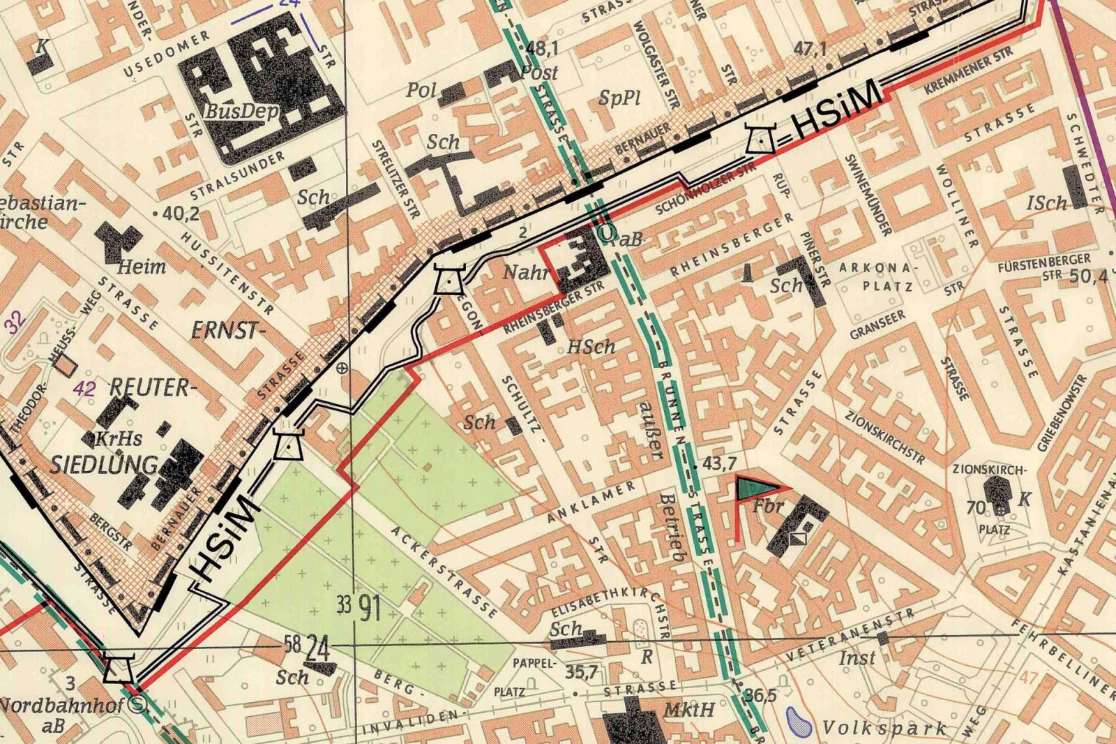 historischer Kartenausschnitt